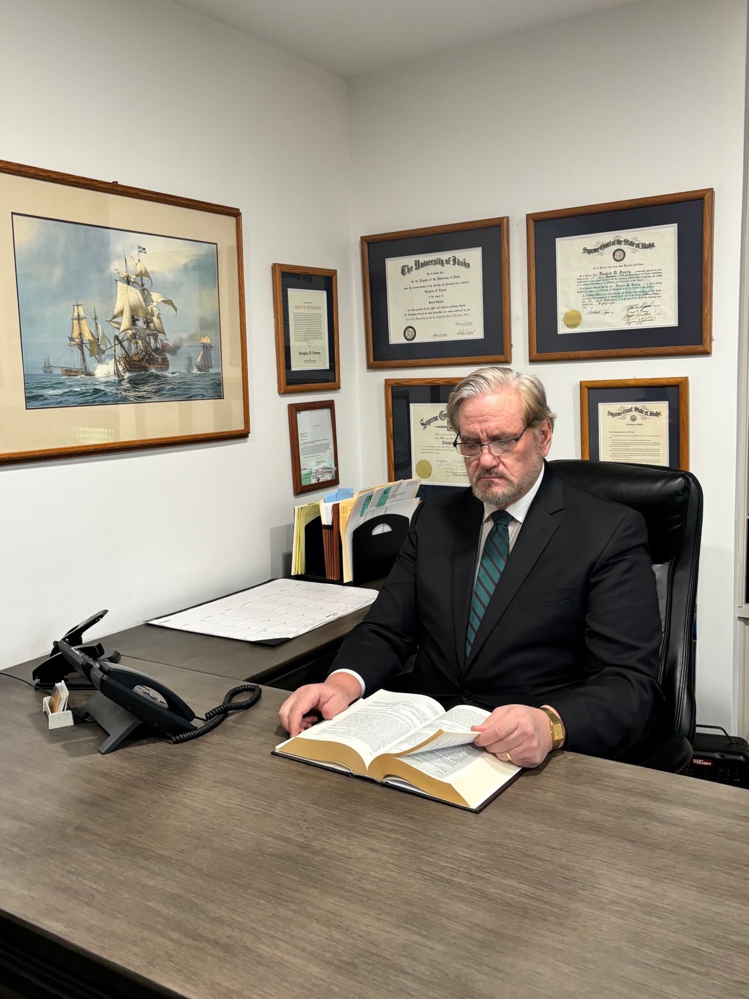 Douglas D. Emery, Attorney at Law, in his Twin Falls, Idaho law office